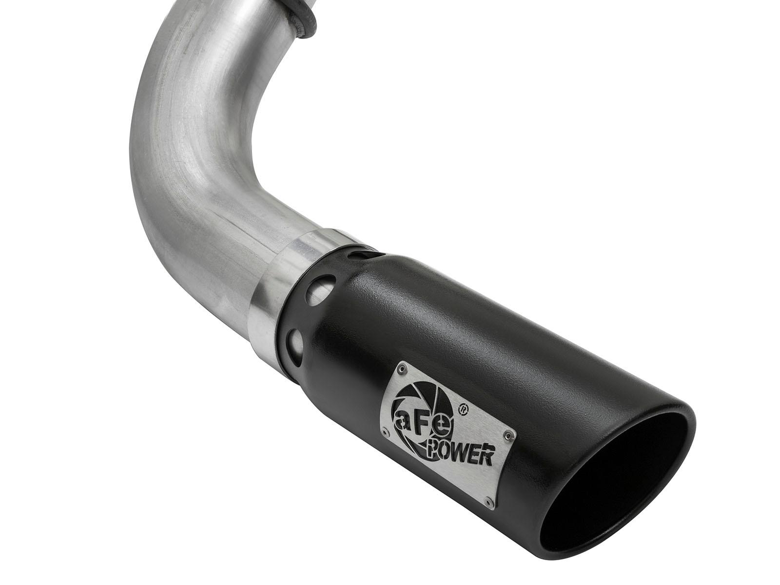 AFE Large Bore-HD 4 IN DPF-Back Stainless Steel Exhaust System w/Black Tip (2016-2019 Titan XD) - 49-46113-B