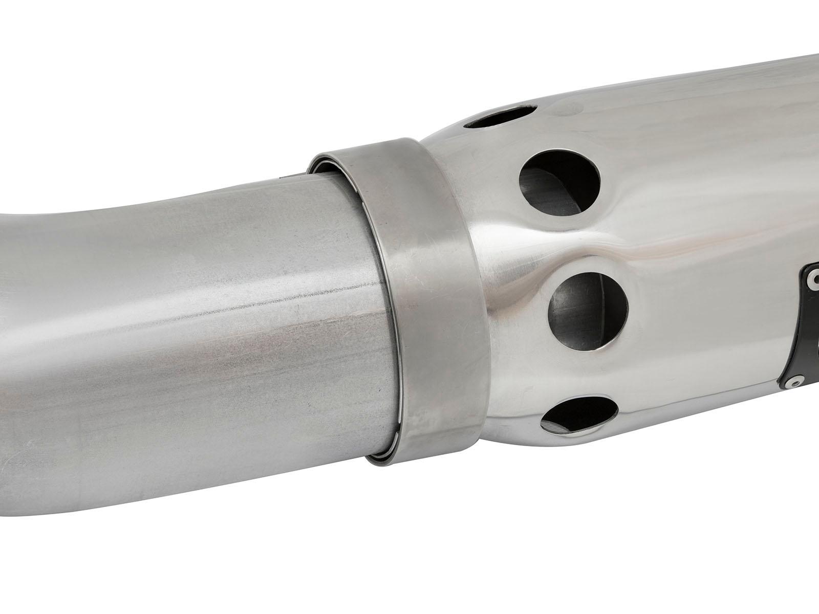 AFE Large Bore-HD 4 IN DPF-Back Stainless Steel Exhaust System w/Polished Tip (2016-2019 Titan XD) - 49-46113-P