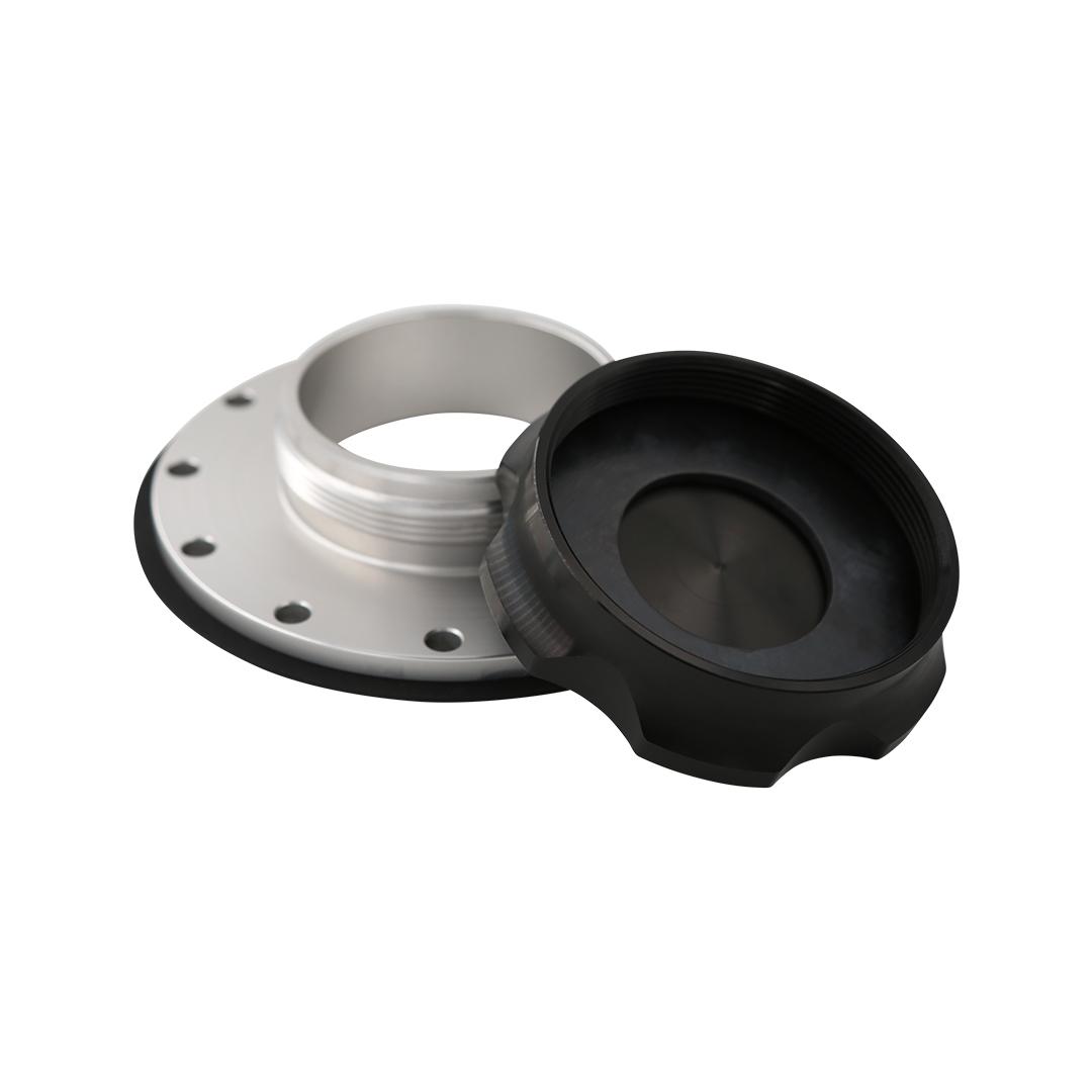 AEROMOTIVE Fillcap, Screw-on, 3-inch, Flanged, 6-Bolt, Black - 18730