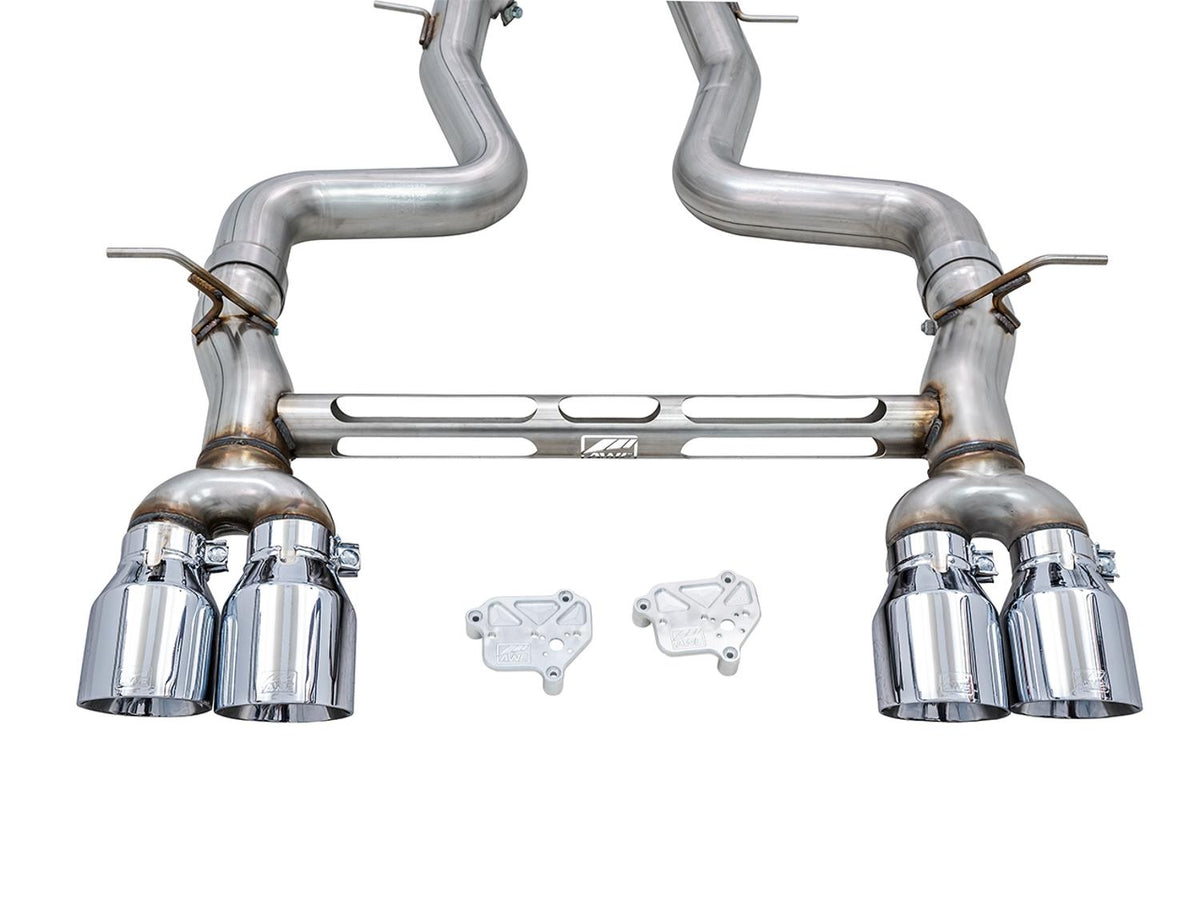 AWE Track Edition Catback Exhaust for BMW F8X M3/M4 - Chrome Silver - 3020-42082