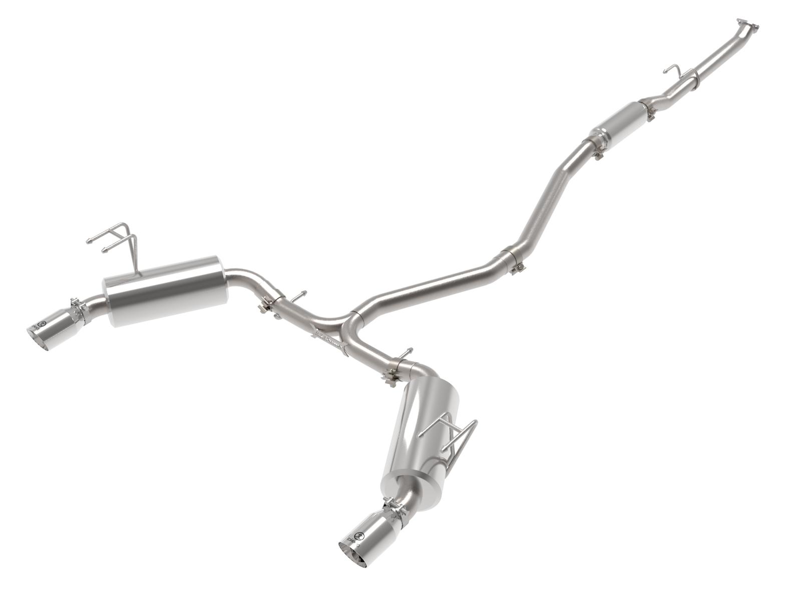 AFE Takeda 2-1/2 IN to 2-1/4 IN 304 Stainless Steel Cat-Back Exhaust System Polished (Honda Civic 2022 L4-1.5L (t)) - 49-36628-P