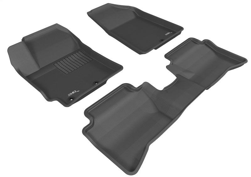 3D MAXpider 2012-2013 Kia Rio/Rio5 Kagu 1st & 2nd Row Floormats - Black