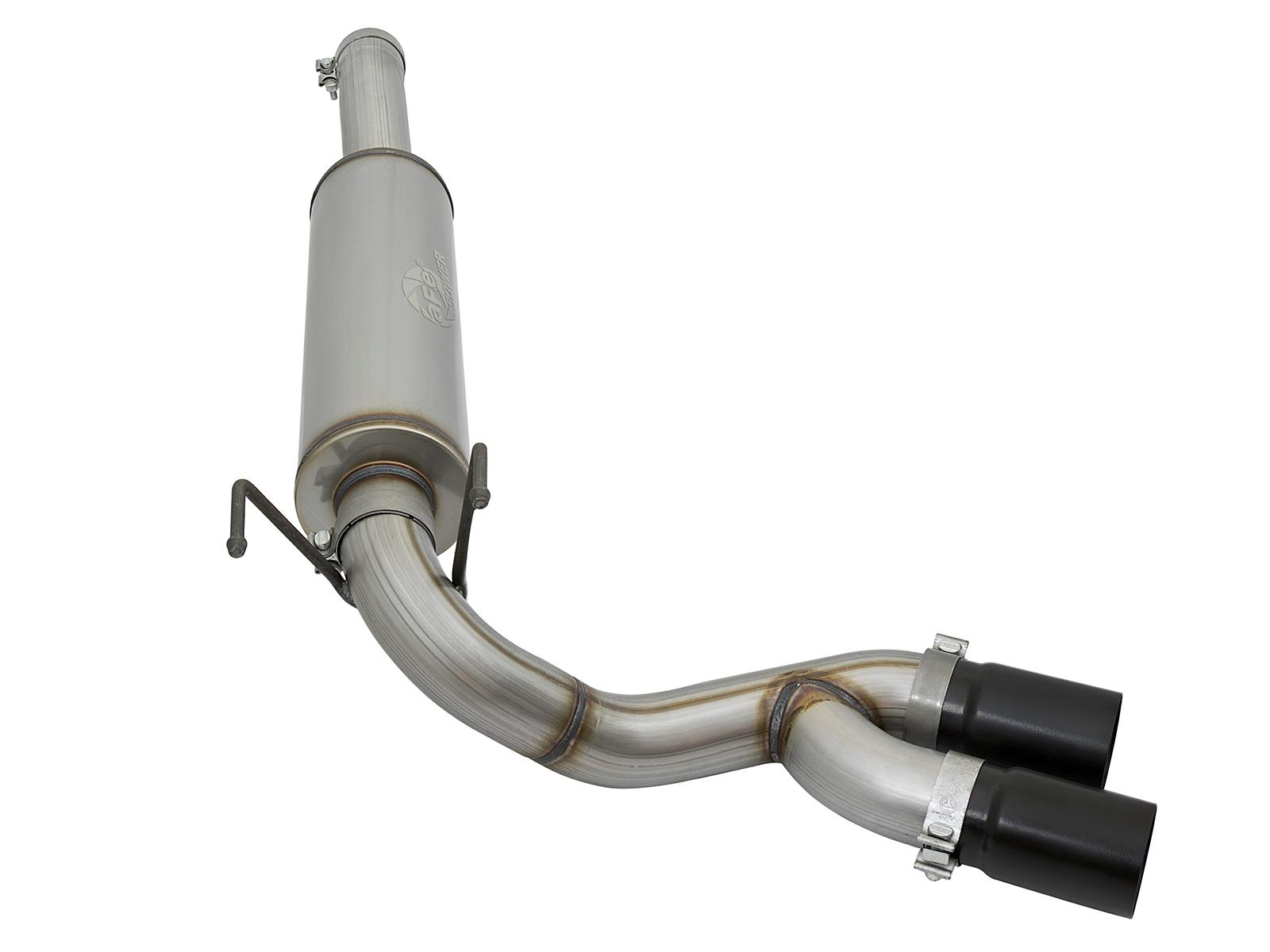 AFE Rebel Series 3-1/2 IN Stainless Steel Cat-Back Exhaust System w/Black Tip (2014-2018 2500, 3500) - 49-42057-B
