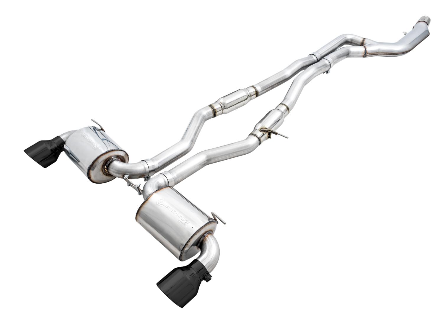 AWE Resonated Touring Edition for A90 Supra - 5" Diamond Black Tips - 3015-33132