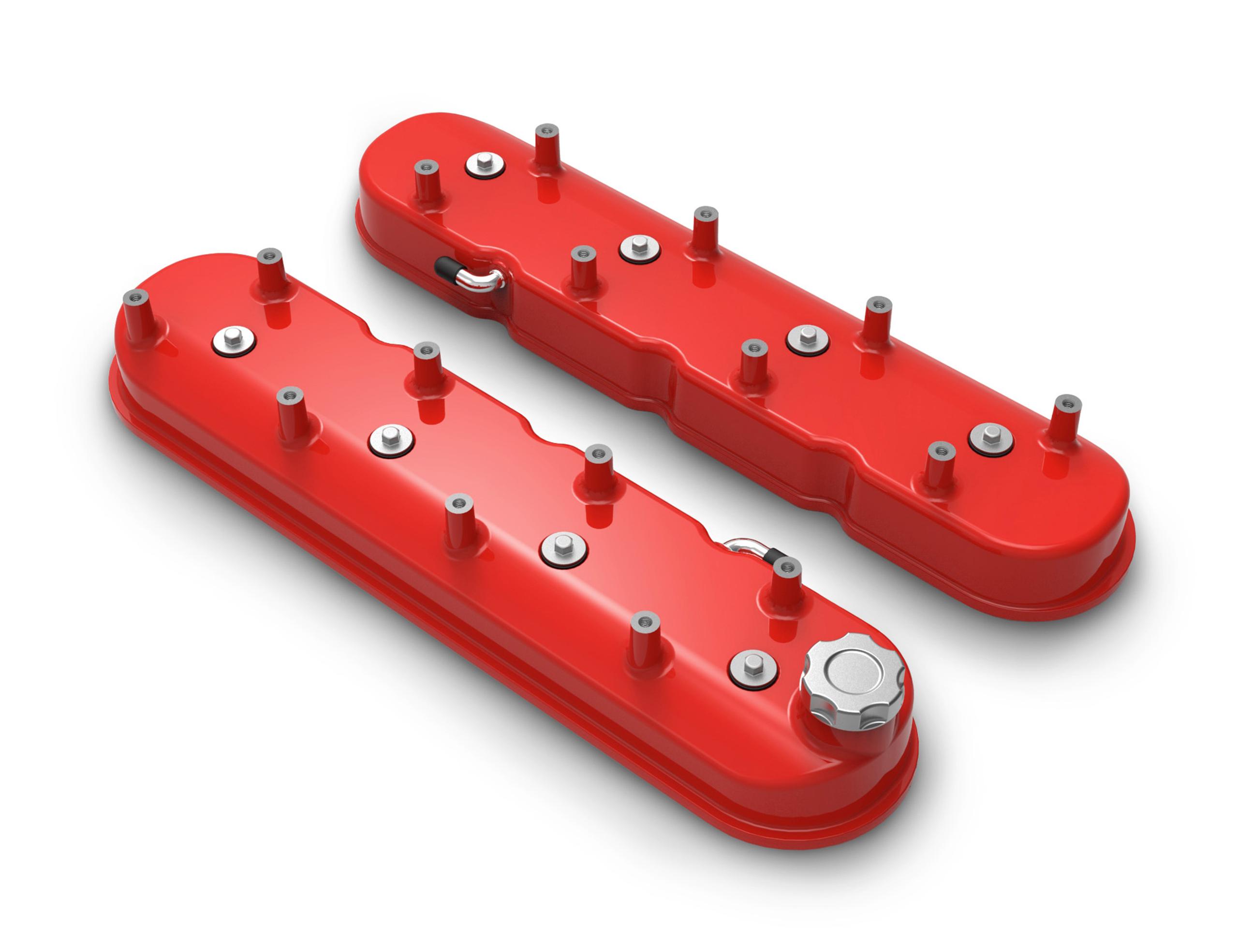 Holley Tall LS Valve Covers - Gloss Red.  - 241-113