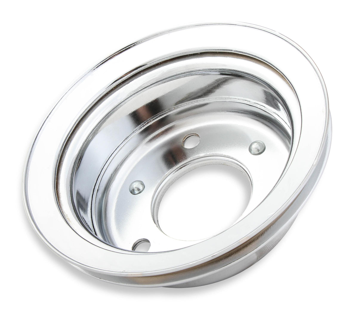 Mr. Gasket Chrome Crankshaft Pulley - Single Groove.  - 8827
