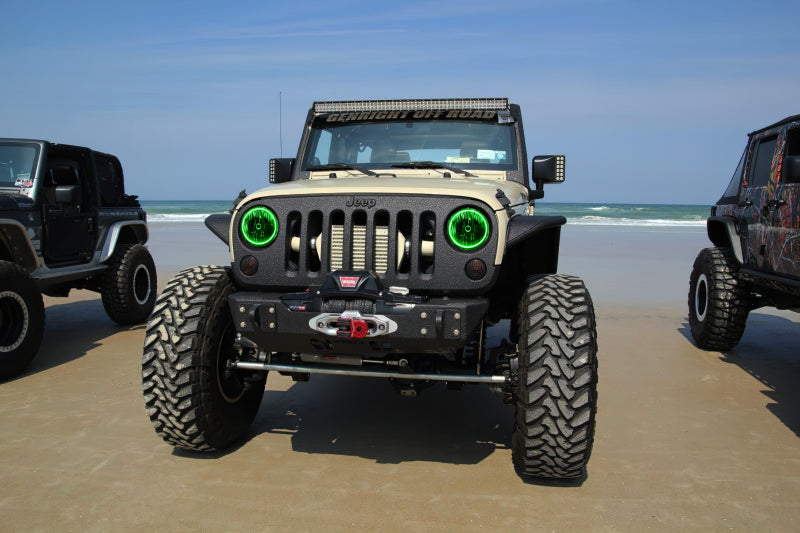 Oracle 07-17 Jeep Wrangler Surface Mount LED Headlight Halo Kit - Green