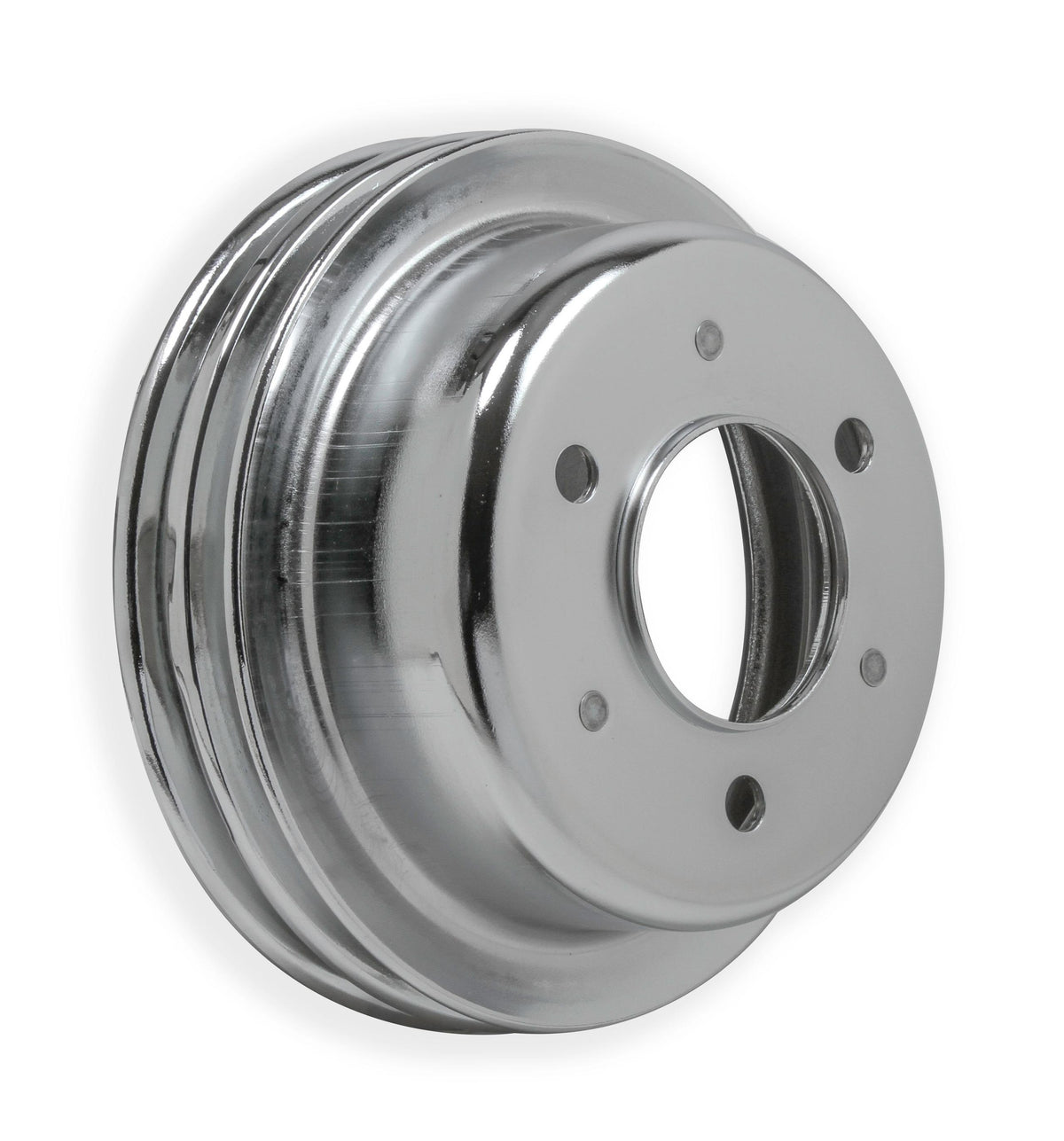 Mr. Gasket Chrome Crankshaft Pulley - Double Groove.  - 8830MRG