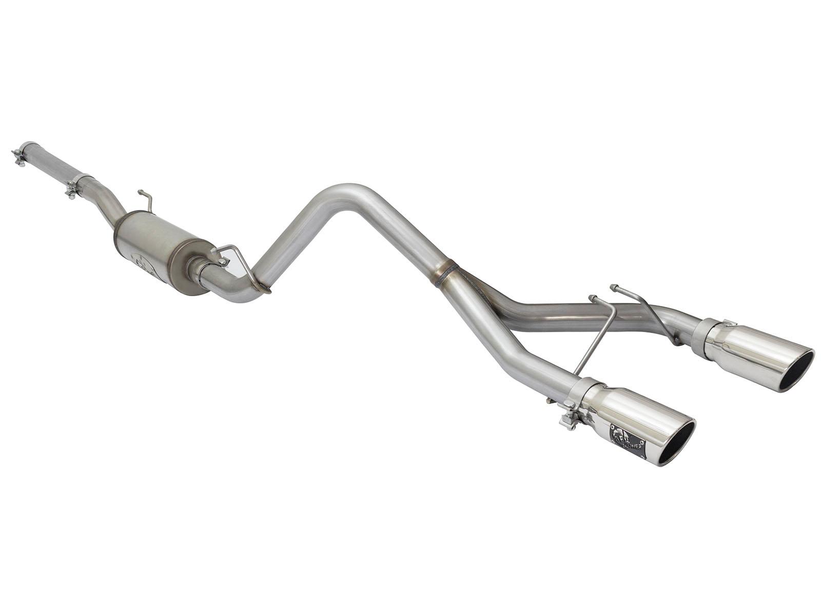 AFE Rebel Series 2-1/2in 409 Stainless Steel Cat-Back Exhaust System w/Polished Tip - 49-48056-P