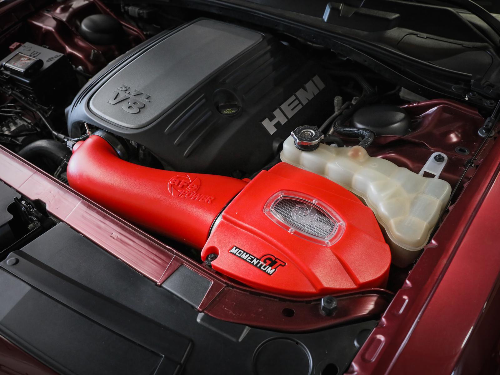 AFE Momentum GT Red Edition Cold Air Intake System w/ Pro DRY S Media (2011-2023 300, 300, Challenger, Charger) - 51-72202-R