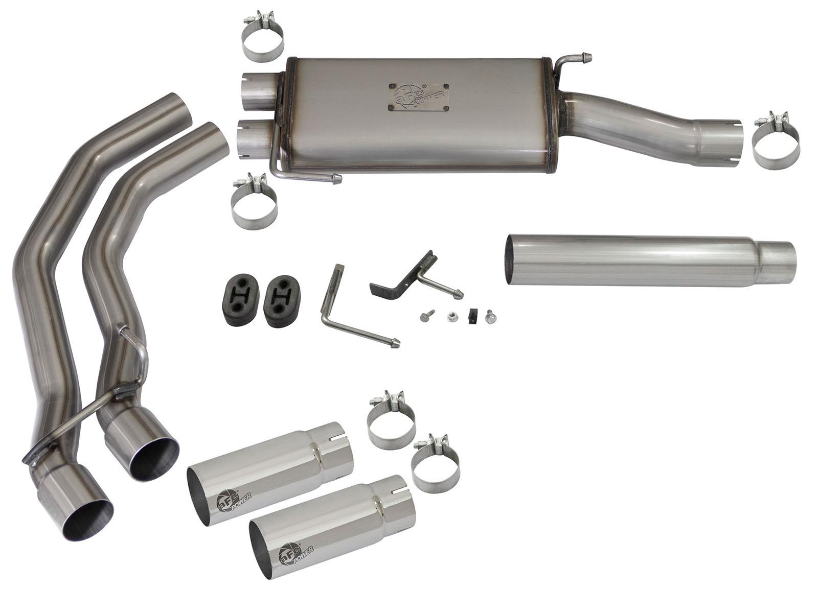 AFE Rebel Series 3 IN to 2-1/2 IN 409 Stainless Steel Cat-Back Exhaust w/ Polish Tip (2004-2008 F-150) - 49-43079-P