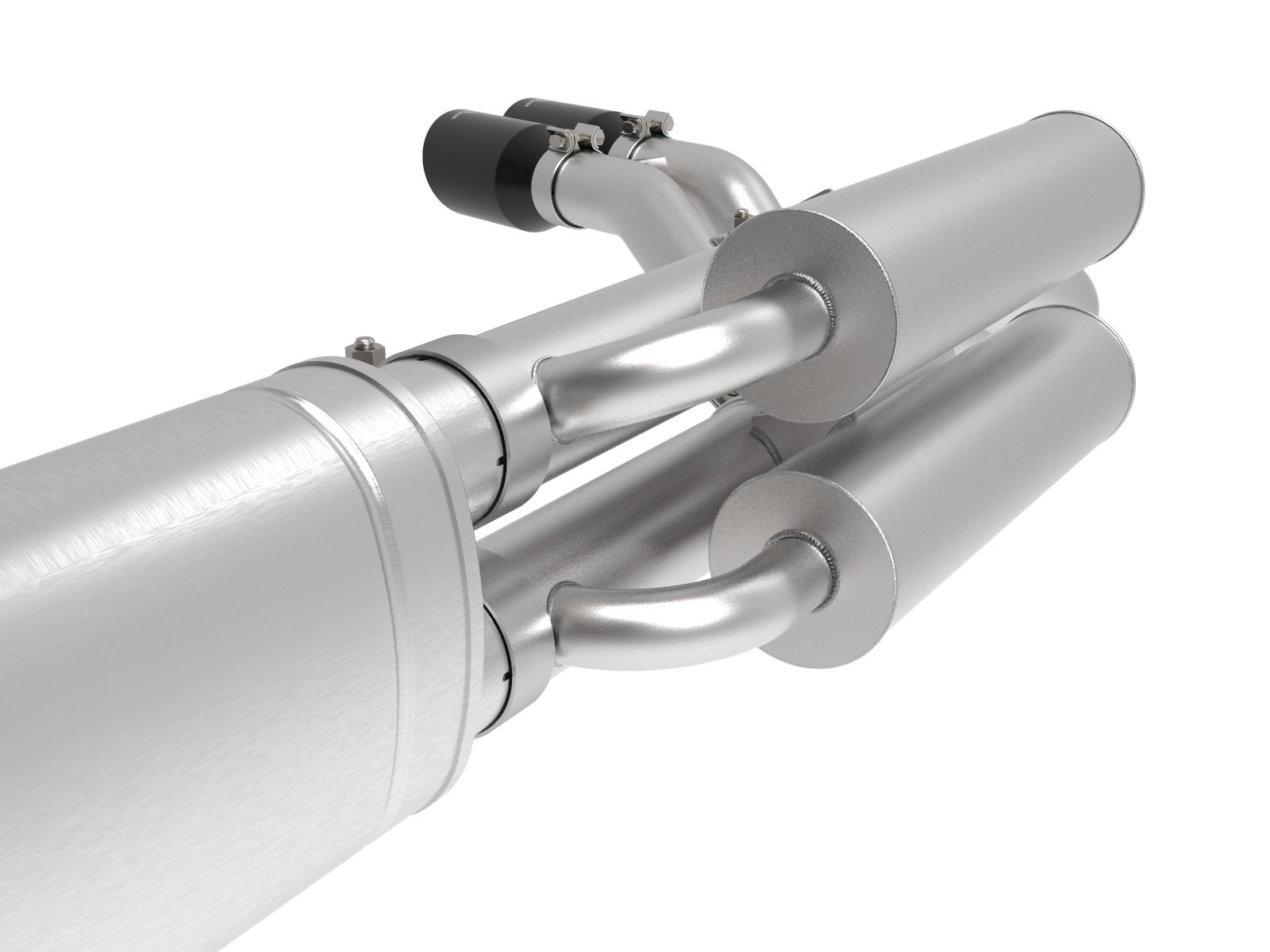 AFE Rebel Series 3 IN 409 Stainless Steel Cat-Back Exhaust System w/Black Tip (Ford F-250/F-350 17-20 V8-6.2/7.3L) - 49-43117-B