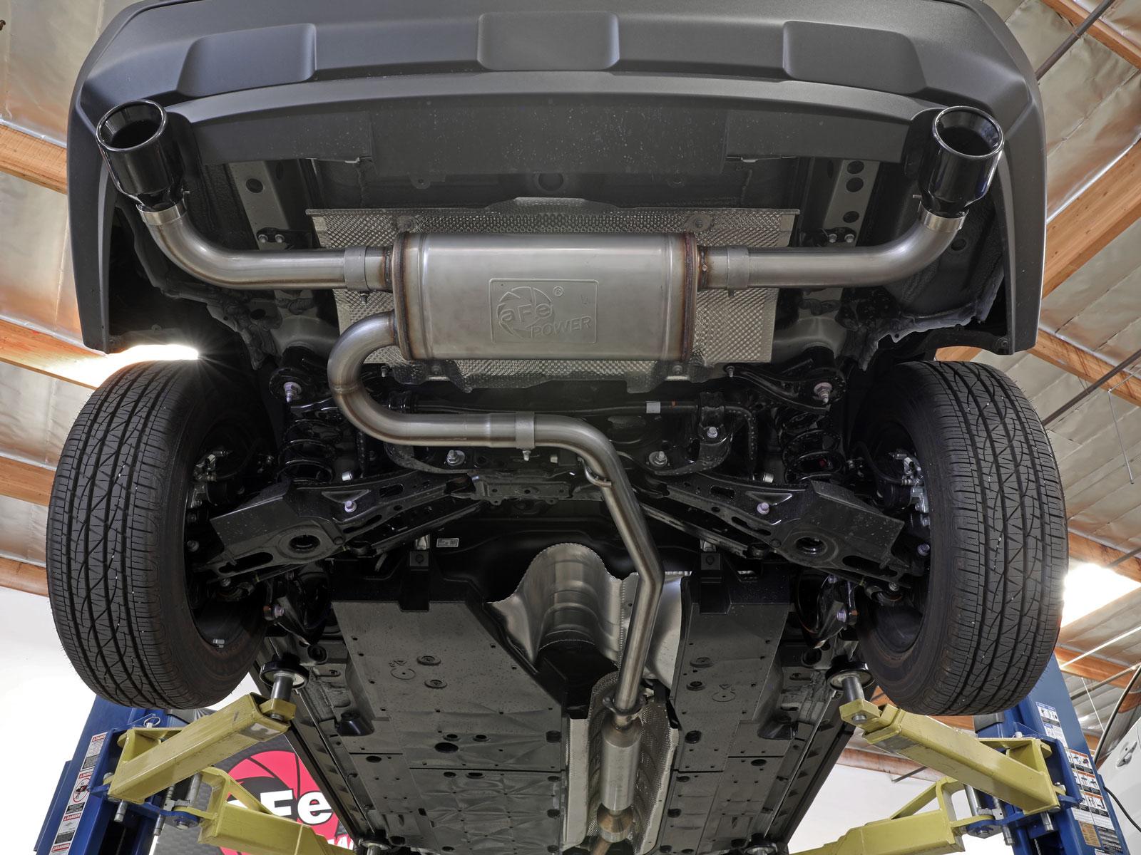 AFE Takeda 2-1/4 IN 304 Stainless Steel Cat-Back Exhaust System w/ Black Tip - 49-36053-B