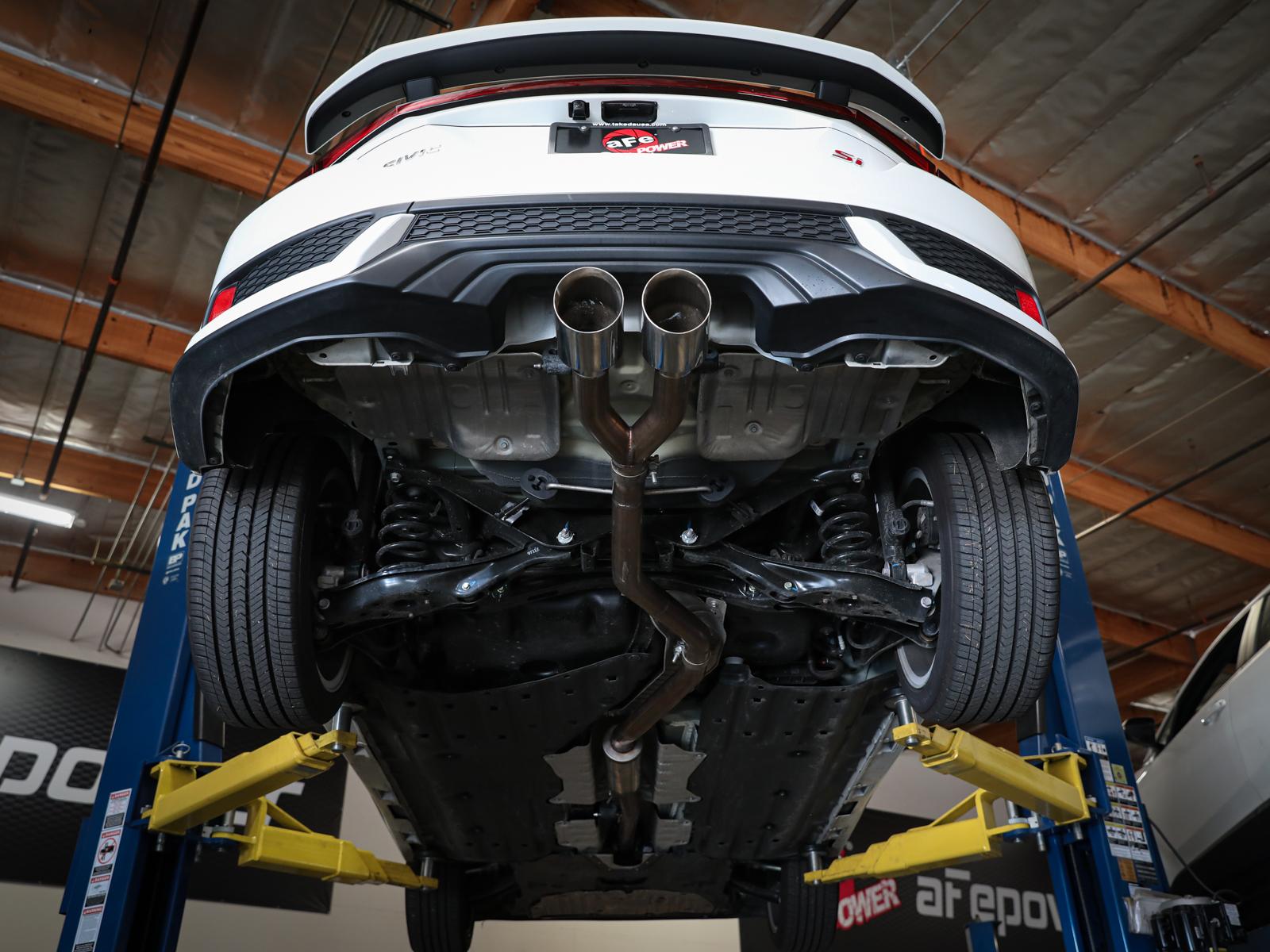 AFE Takeda 2-1/2 IN 304 Stainless Steel Cat-Back Exhaust System w/ Polished Tips (Honda Civic Si Sedan 17-20 L4-1.5L (t)) - 49-36620-P