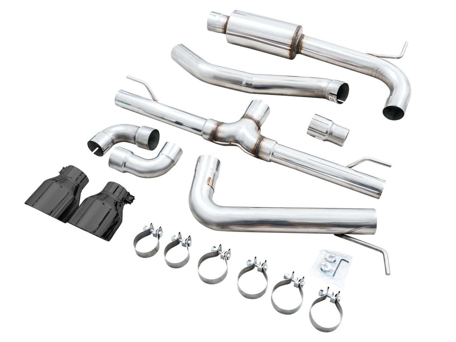 AWE Track Edition Catback Exhaust - Diamond Black Tips (2022-2023 Volkswagen MK8 GTI) - 3020-33658