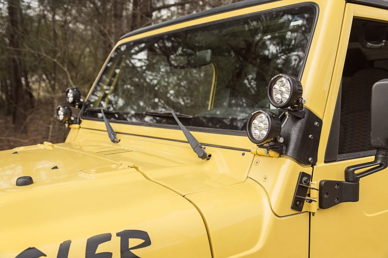 Rugged Ridge Light Kit Dual A-Pillar 3.5 Inch Round; 97-06 Jeep Wrangler Tj/Lj - 11232.37