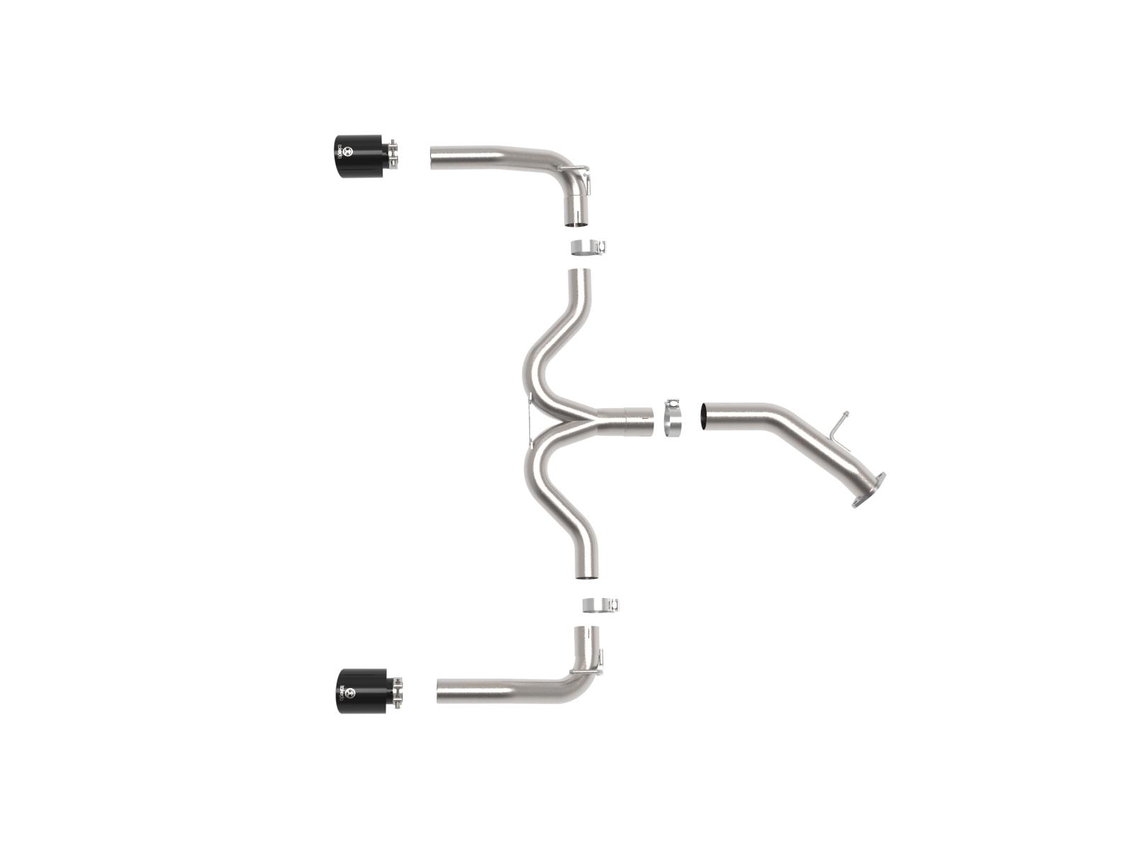 AFE Takeda 3 IN to 2-1/2 IN 304 Stainless Steel Axle-Back Exhaust w/ Black Tip (2020-2021 Forte GT) - 49-37037-B