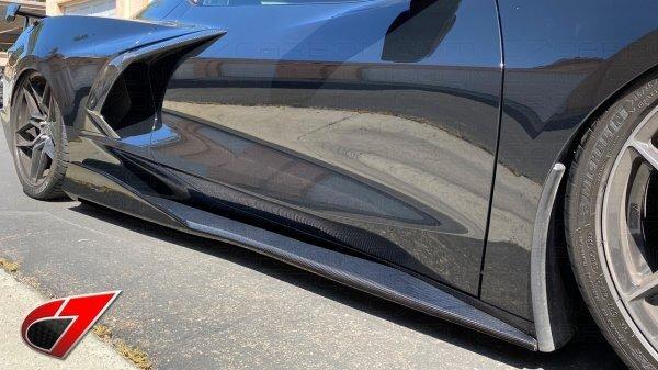 C7 Carbon C8-2A-1 5VM Style Carbon Fiber Side Skirt Set (2020 Corvette C8)