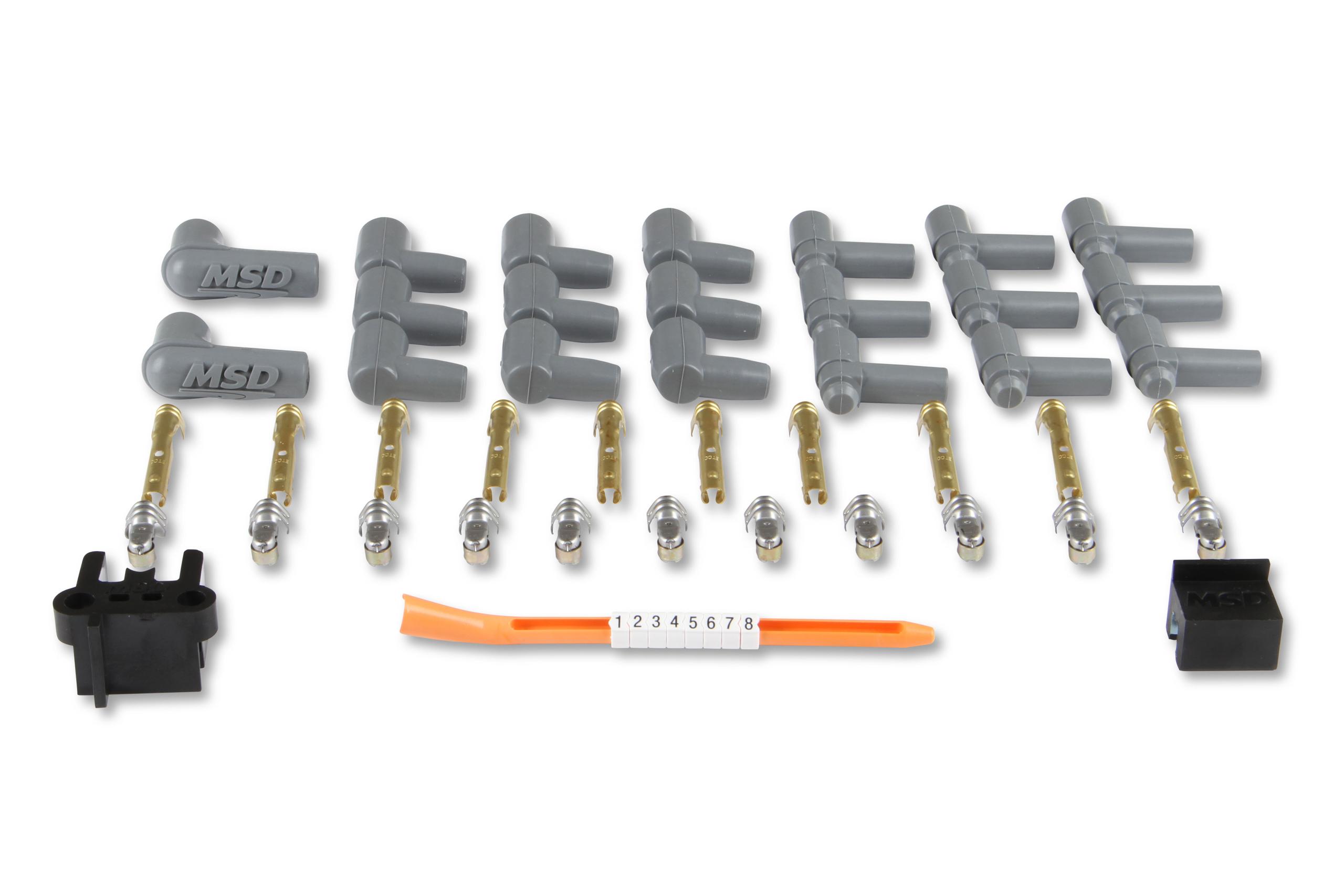 Msd 31199 Wire Set, Super Conductor, 8-Cyl. Multi-Angle Plug, Socket/Hei