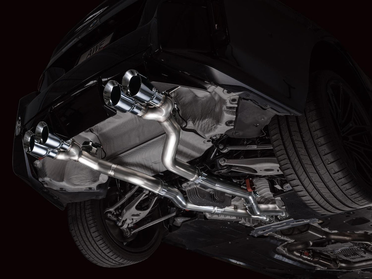 AWE Track Edition Exhaust for BMW G87 M2 - Chrome Silver Tips - 3020-42487