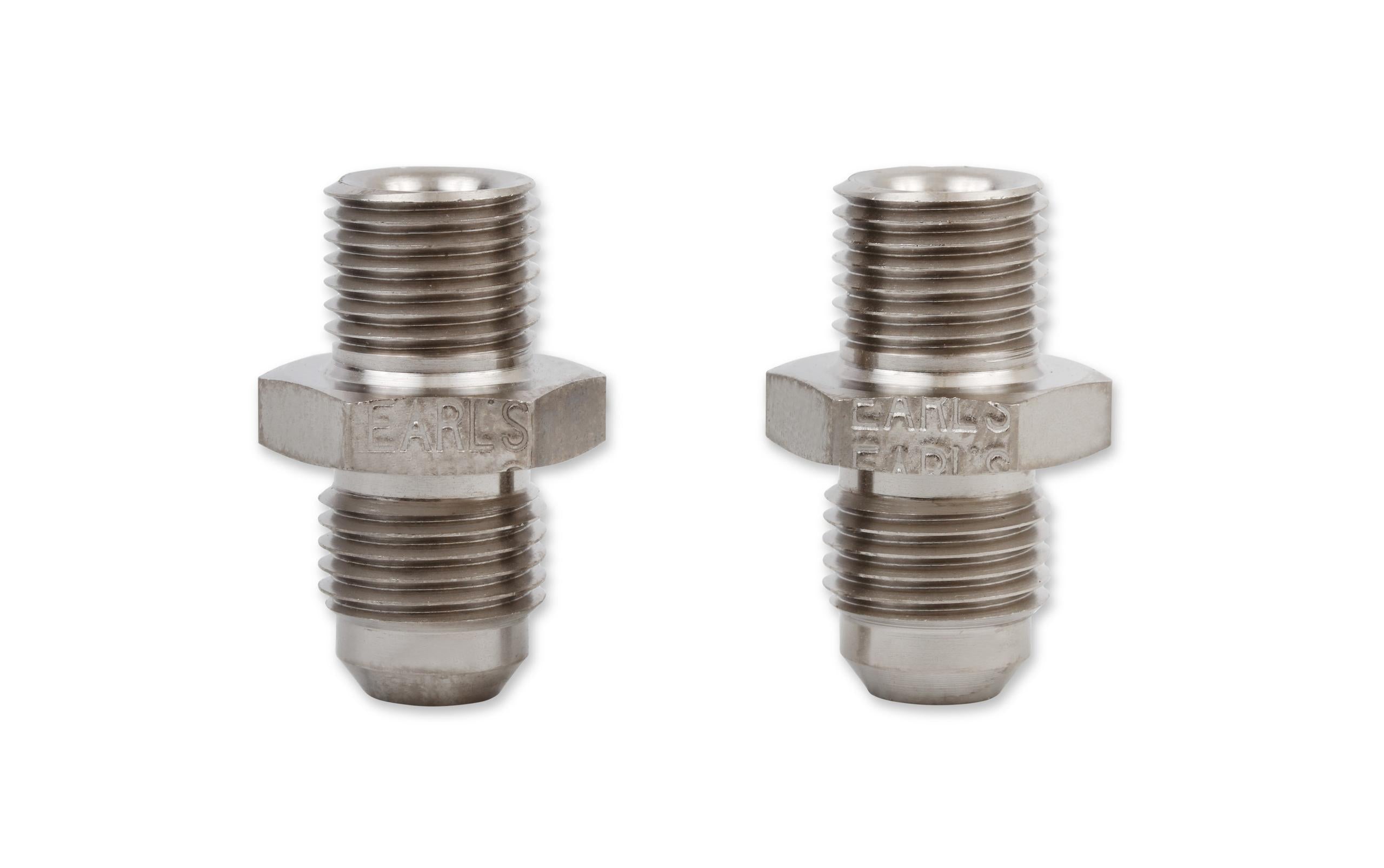 Earls Transmission Oil Cooler An To Npsm Adapter - Size: -6An Male To 1/4-18 Npsm Male W/Crush Washers - Nickel Plated Steel - 2 Pc. - Fits Most Th350/Th400/700R4/4L60 Transmission - - 940006ERL