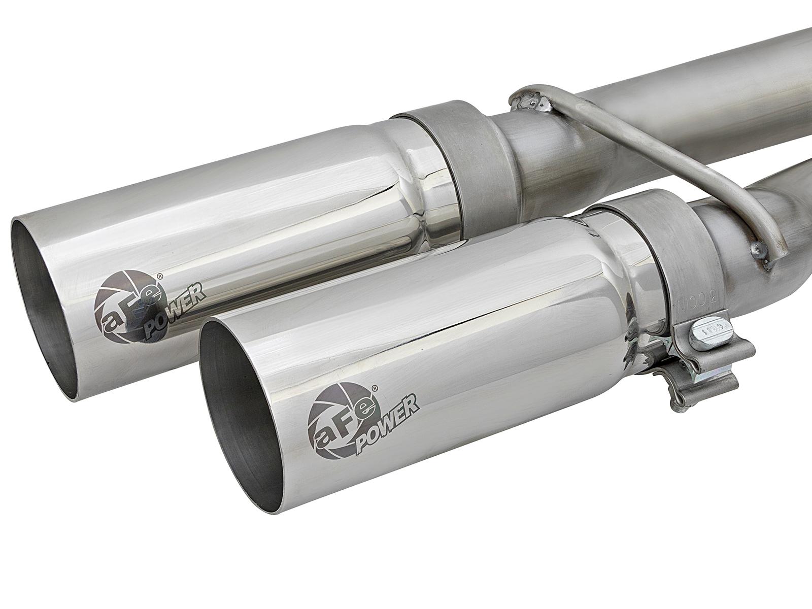 AFE Rebel Series 3 IN 409 Stainless Steel Cat-Back Exhaust System w/Polished Tip (2004-2015 Titan, Titan, Titan, Titan, Titan) - 49-46124-P