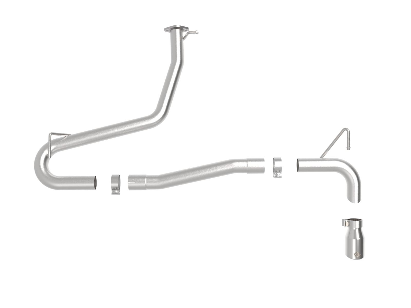 AFE Takeda 2-1/2 IN 304 Stainless Steel Axle-Back Exhaust w/o Muffler Polished Tips Hyundai Kona 18-23 L4-1.6L (t) - 49-37017NM-P
