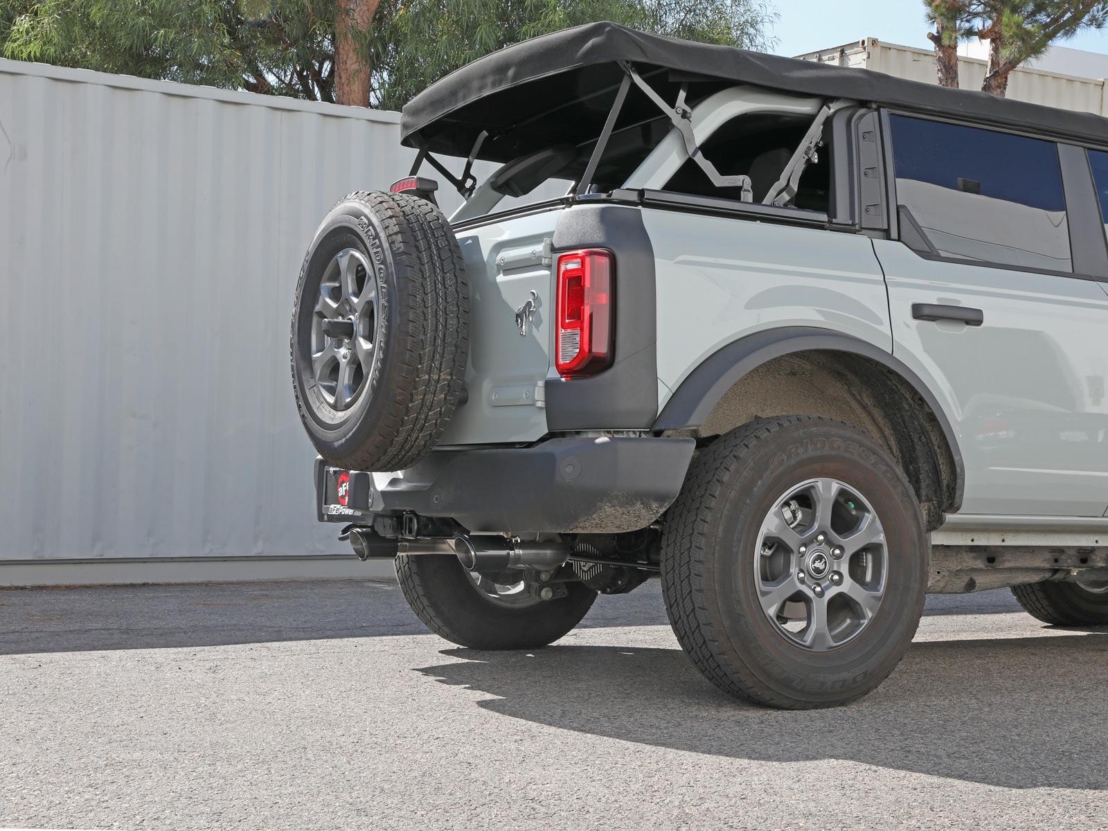 AFE 49-33138-C Vulcan 3" to 2.5" 304 Stainless Steel Cat-Back Exhaust System w/ Carbon Fiber Tip (2021-2025 Bronco)