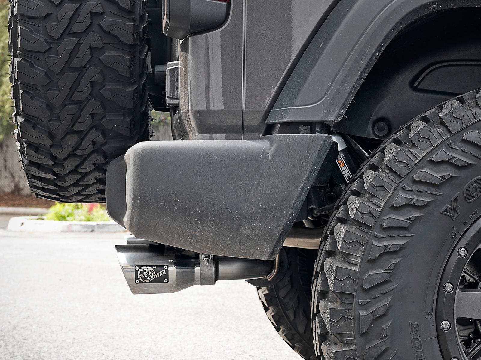 AFE Rebel Series Cat-Back Exhaust w/ Dual Polished Tip (2018-2021 Wrangler, Wrangler) - 49-38066-P