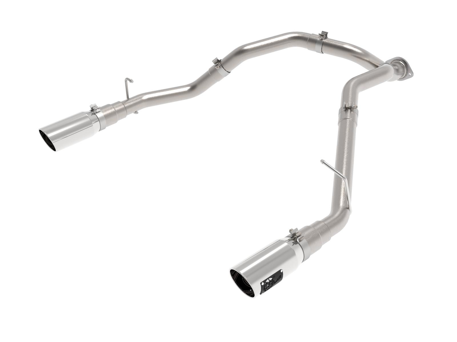 AFE Large Bore-HD 5 IN 409 Stainless Steel DPF-Back Exhaust System w/Polished Tip (2020-2021 1500) - 49-42080-P