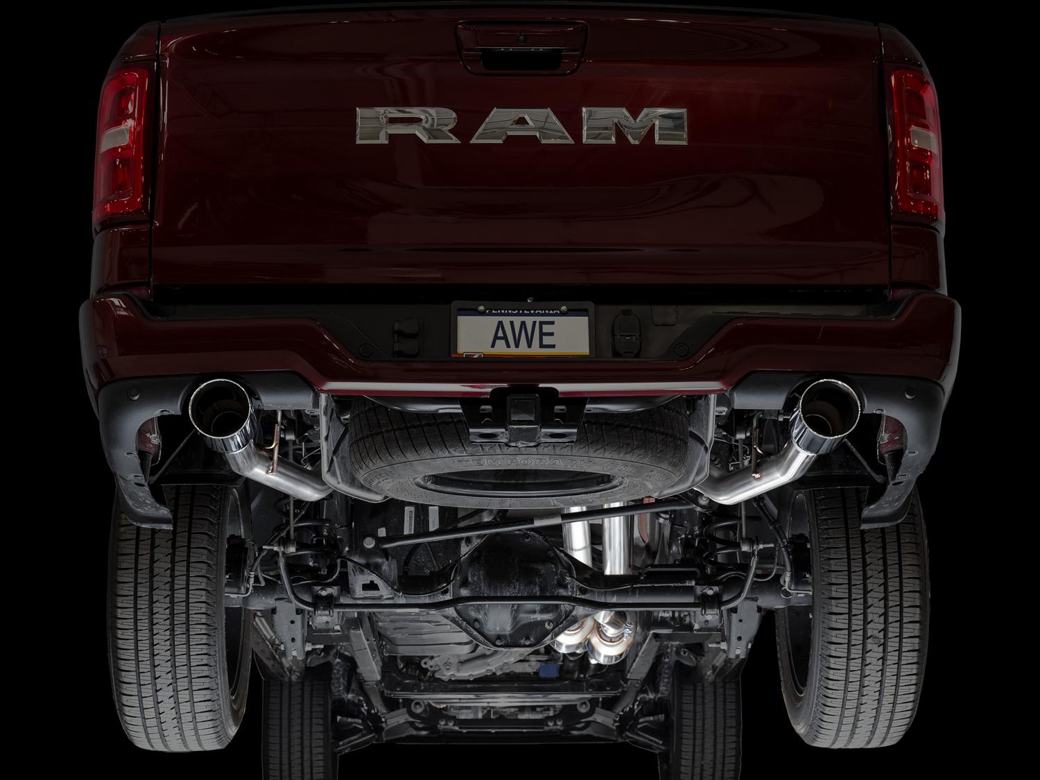 AWE 0FG Catback Exhaust Standard & High Output - Chrome Silver Tips (2025+ RAM 1500 3.0TT) - 3015-38246
