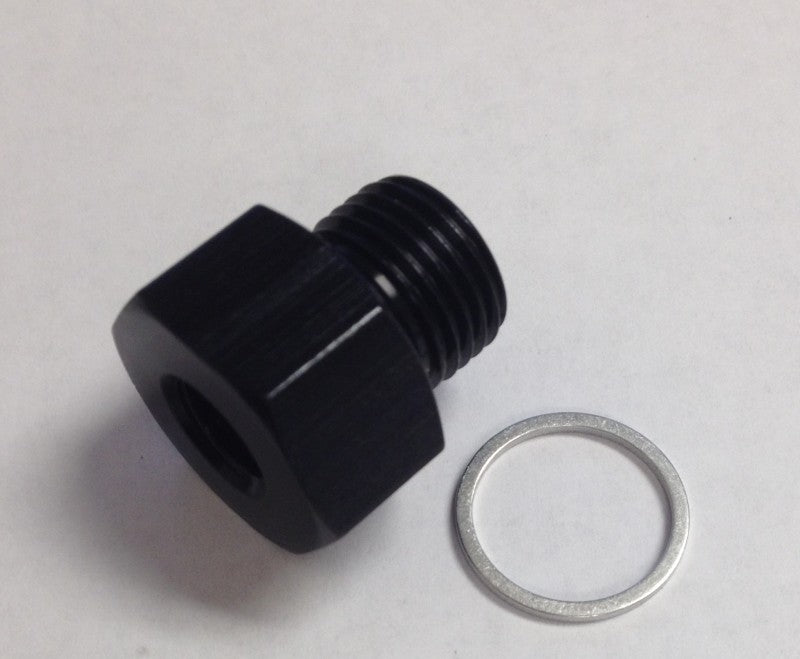 Fragola 1/2" MPT Oil Temp Adapter, Black - 493024-BL