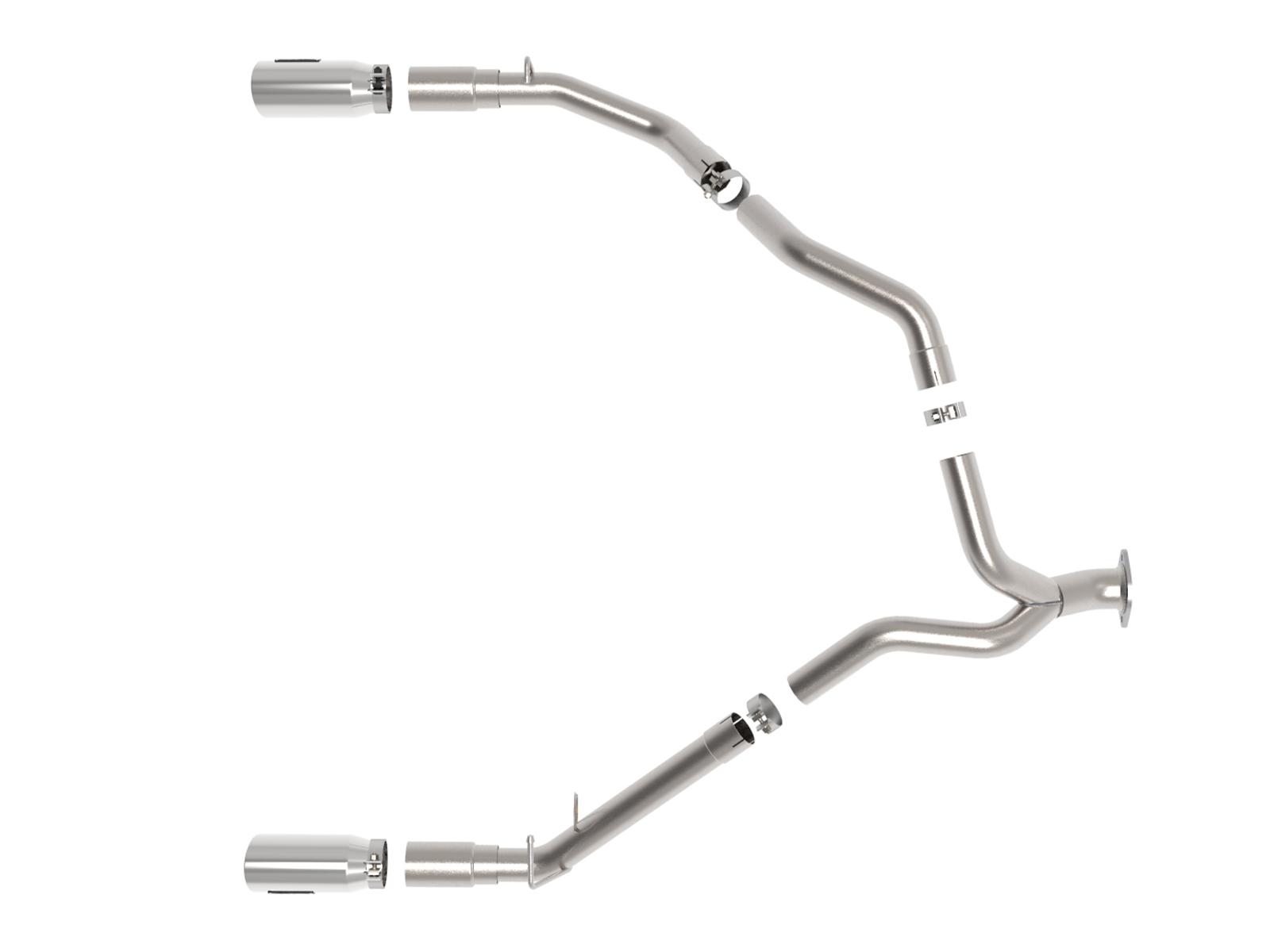 AFE Large Bore-HD 5 IN 409 Stainless Steel DPF-Back Exhaust System w/Polished Tip (2020-2021 1500) - 49-42080-P