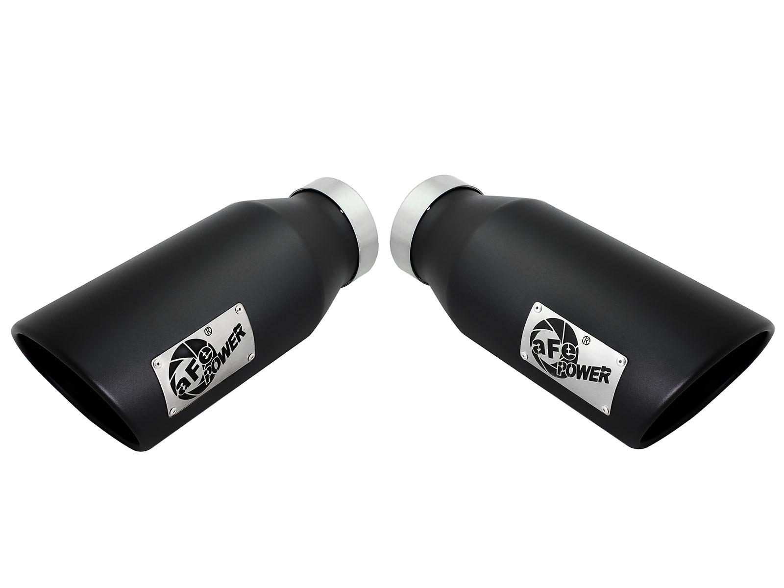 AFE Large Bore-HD 4 IN 409 Stainless Steel DPF-Back Exhaust System w/Black Tip (Ford Diesel Trucks 15-16 V8-6.7L (td)) - 49-43122-B