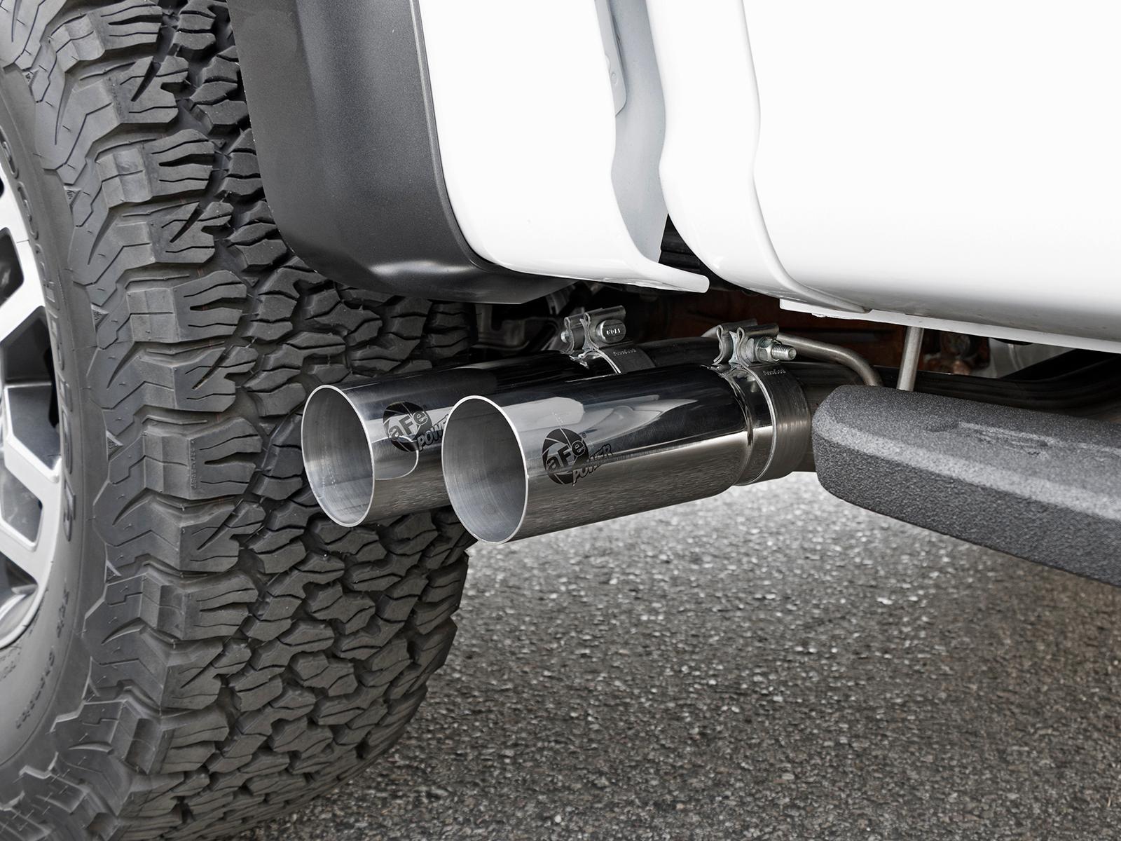 AFE Rebel Series 3 IN 409 Stainless Steel Cat-Back Exhaust System w/Polished Tip (2017-2020 F-150) - 49-43091-P