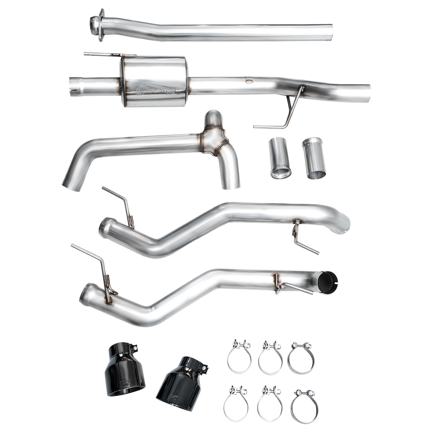 AWE 0FG Non-Resonated Catback (With Bumper Cutouts) - Diamond Black Tips (2021-2025 F-150 Tremor 3.5L / 5.0L) - 3020-33402
