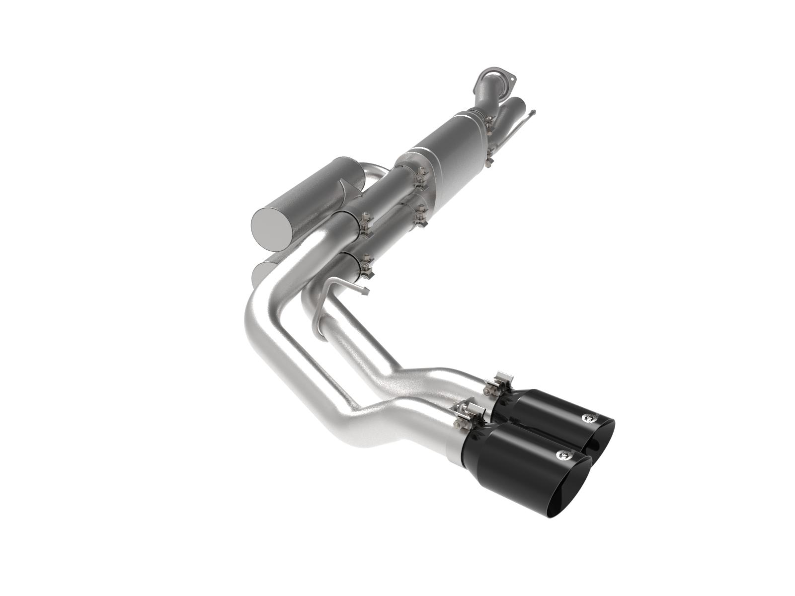 AFE Rebel Series 3 IN 409 Stainless Steel Cat-Back Exhaust System w/Black Tip (Ford F-250/F-350 17-20 V8-6.2/7.3L) - 49-43117-B