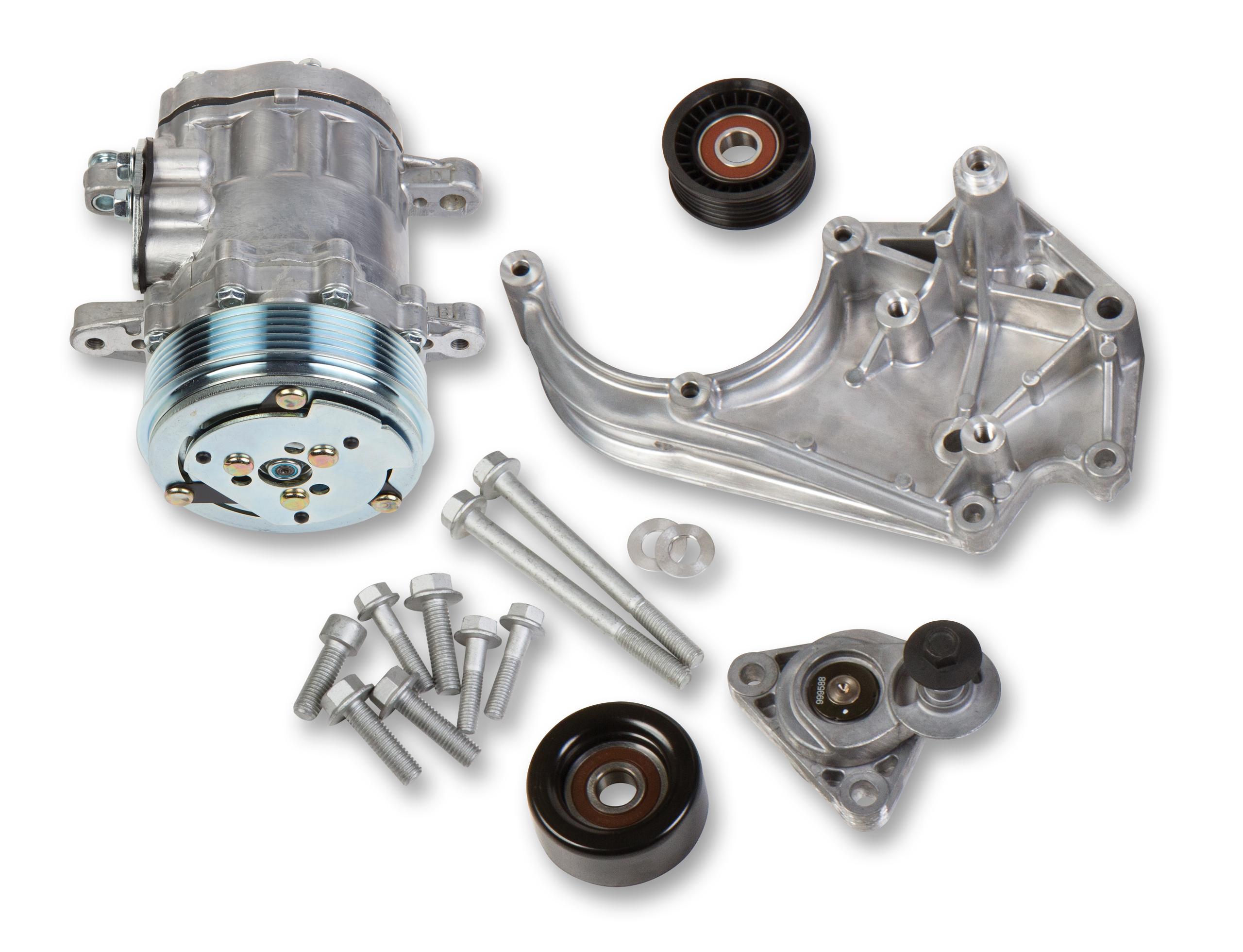 Holley LS A/C Accessory Drive Kit - Includes SD7 A/C Compressor, Tensioner, &amp; Pulleys.  - 20-142