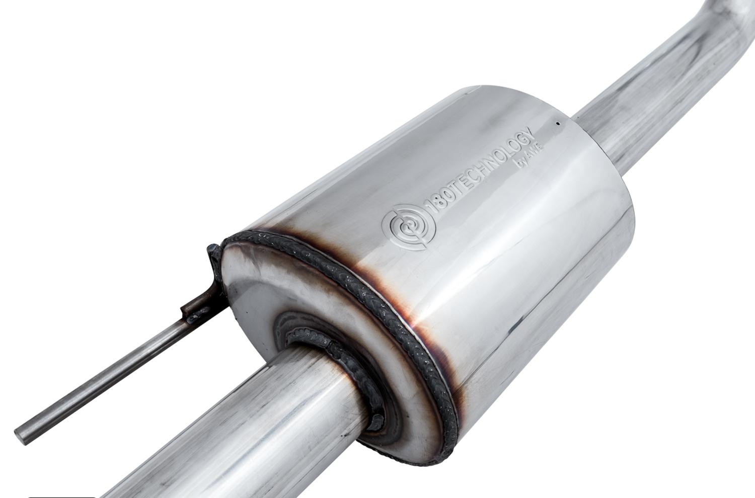 AWE 0FG Single Exit Exhaust for '15-'20 F-150 - 4.5" Diamond Black Tips - 3015-23058