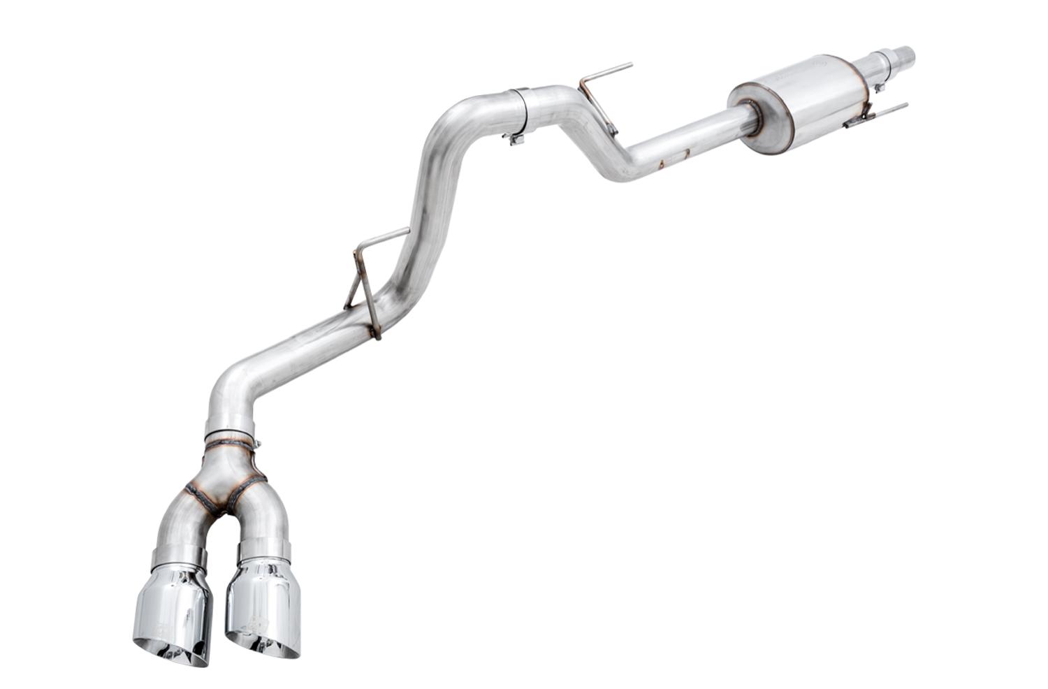 AWE Tuning 2015-2020  Ford F-150 0FG Single Exit Performance Exhaust System w/4.5in Chrome Silver Tips - 3015-22066