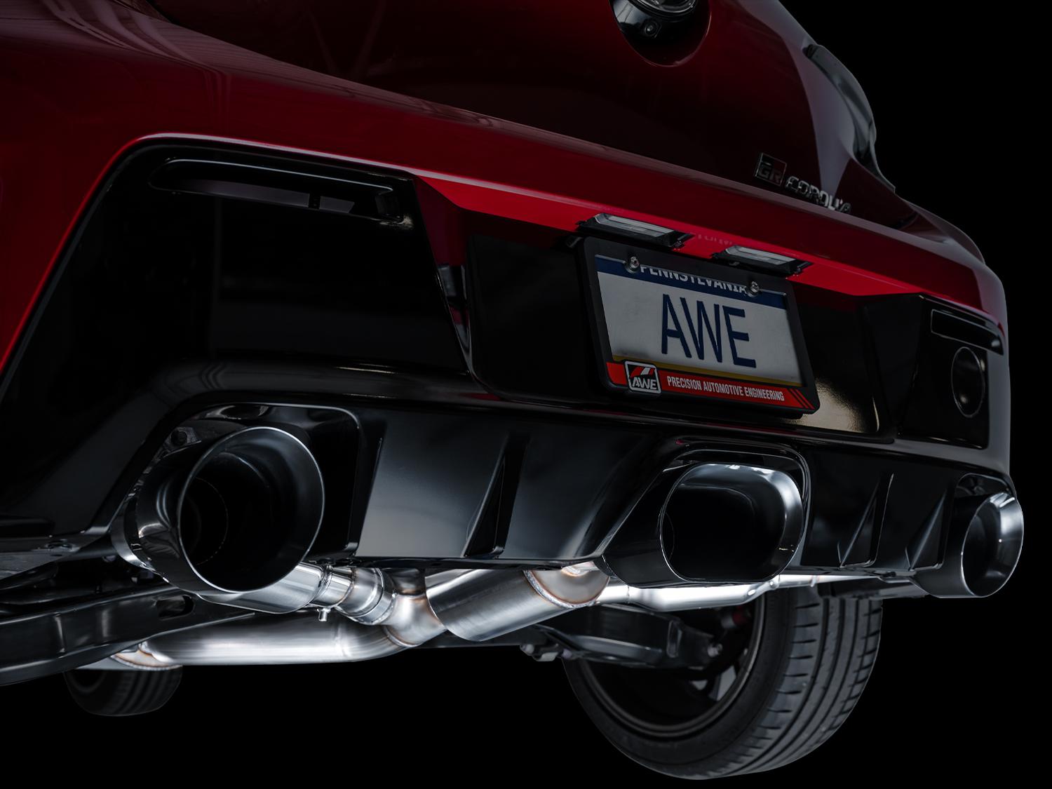 AWE Track Edition Exhaust for GR Corolla - Diamond Black Tips - 3020-53472