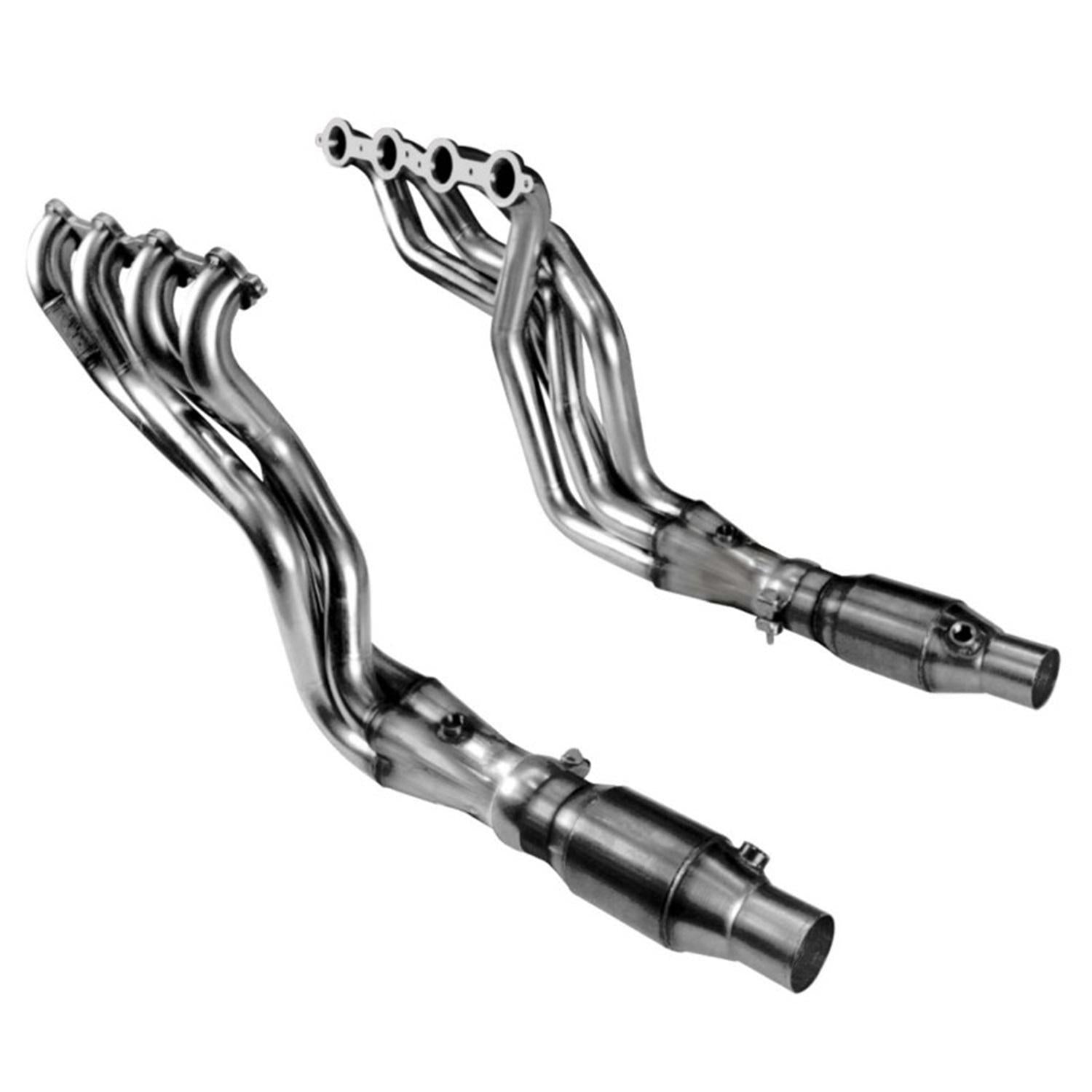 KOOKS 2010-2015 Chevrolet Camaro SS LS3/L99/ 6.2L 2012-2015 Chevrolet Camaro ZL 1 LSA 6.2L 1 7/8 x 3 Inch Stainless Steel Longtube Headers w/ 3 x 2 1/2 Inch Ultra High Performance GREEN Catted Connection Pipes For an OEM Connection (2010-2015 Camaro SS/ZL
