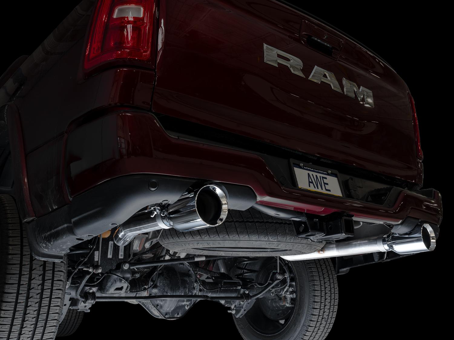 AWE 0FG Catback Exhaust Standard & High Output - Chrome Silver Tips (2025+ RAM 1500 3.0TT) - 3015-38246