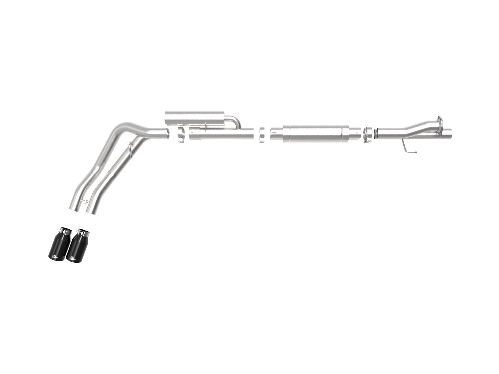 AFE Rebel Series 3 IN 409 Stainless Steel Cat-Back Exhaust System w/Black Tip (Ford F-250/F-350 17-20 V8-6.2/7.3L) - 49-43117-B
