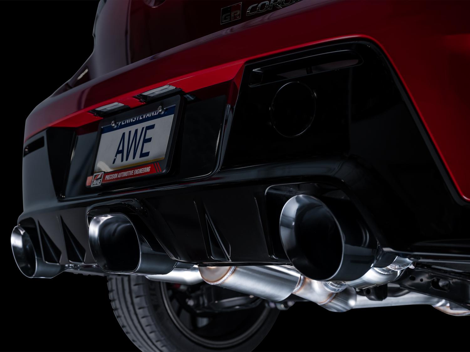 AWE Track Edition Exhaust for GR Corolla - Diamond Black Tips - 3020-53472
