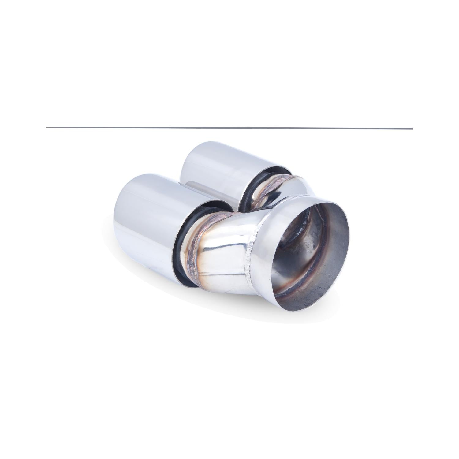XForce Twin 3.5" Round Angle Cut Dual Wall 3" Inlet - TY-AW35-76