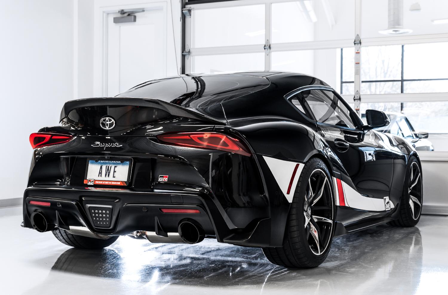 AWE Resonated Touring Edition for A90 Supra - 5" Chrome Tips - 3015-32118