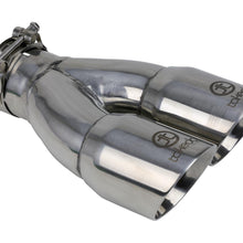 AFE Takeda 304 Stainless Steel Clamp-on Exhaust Tip Polished (2-1/2 IN Inlet x 3 IN Dual Outlet x 9-1/2 IN L) - 49T25364-P10