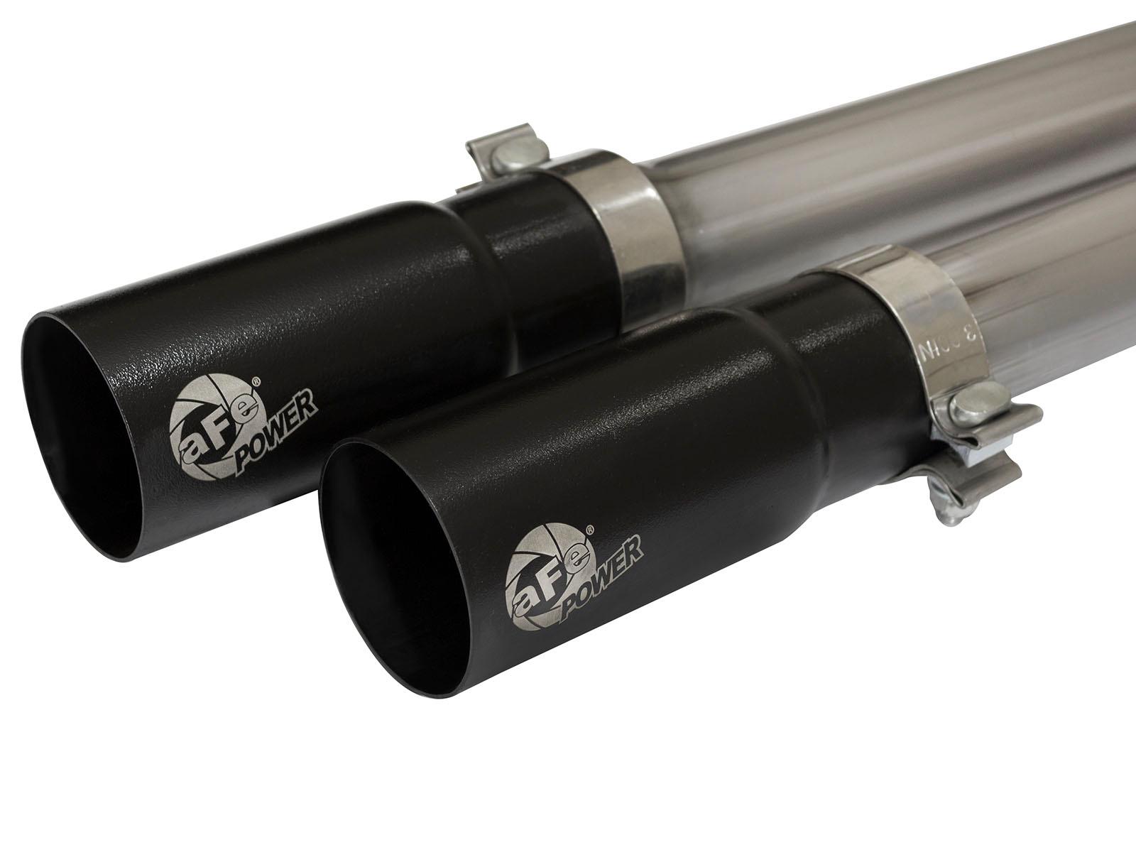 AFE Rebel Series 3 IN to 2-1/2 IN 409 Stainless Steel Cat-Back Exhaust w/Black Tip - 49-44062-B