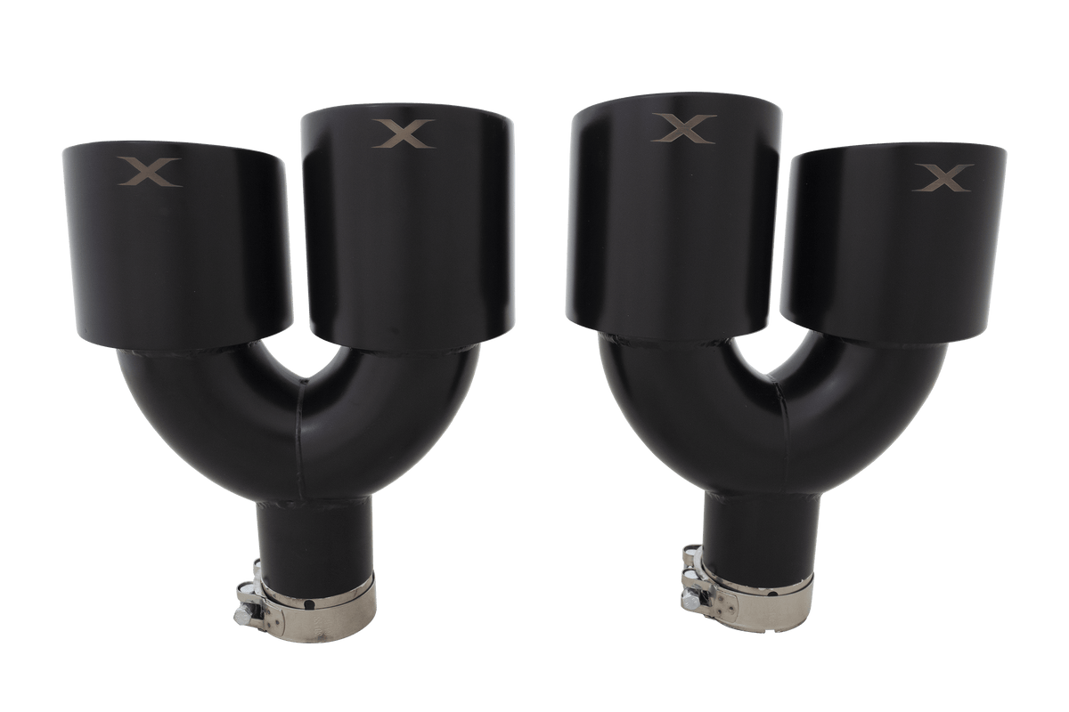 XForce VW Golf R MK8 & MK8.5 Black Quad 4.5 Inch Tip Option - ESMQB45TIPSK